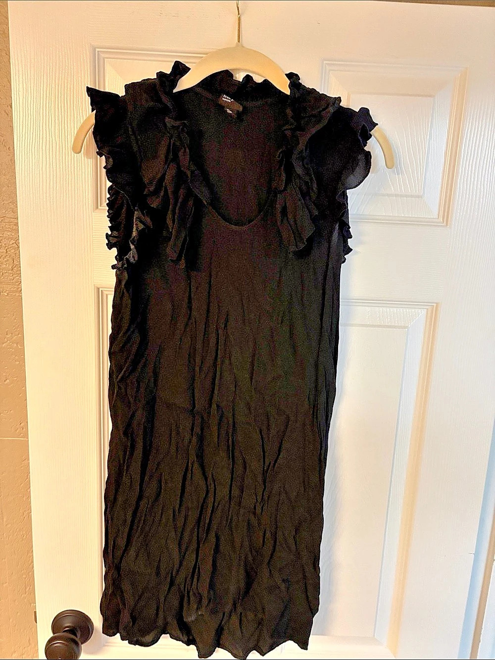 Free Press Ruffle Sleeve Maxi Dress in Black Size XS